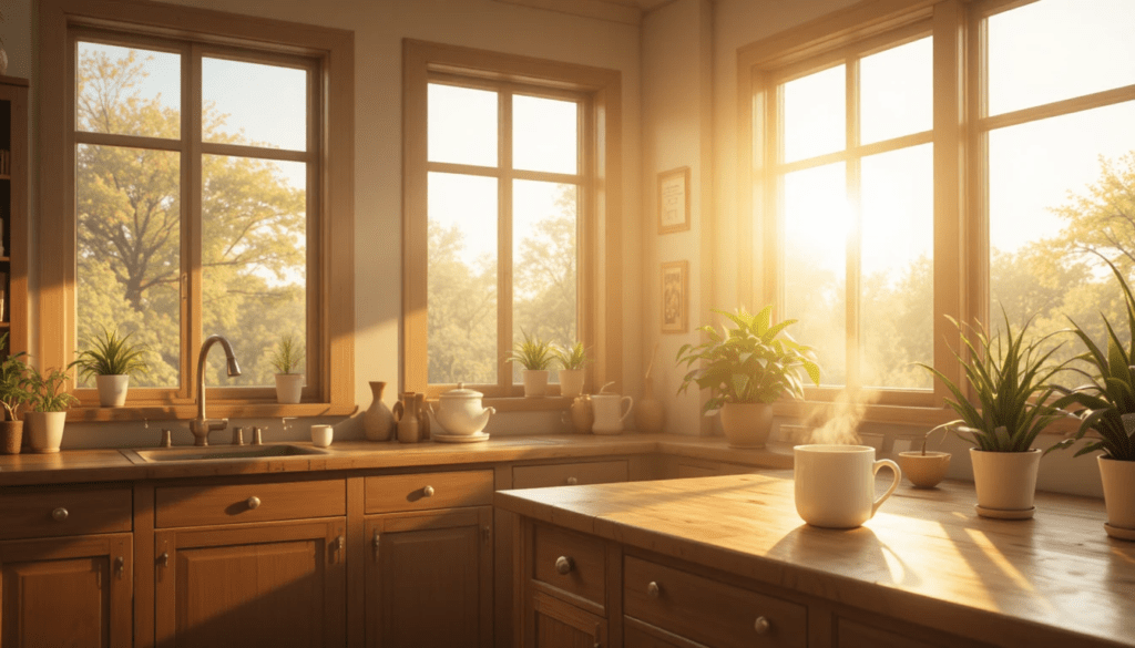 morning light coming through our kitchen